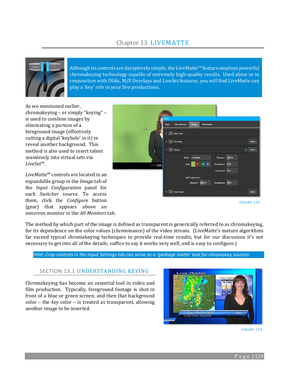 Chapter 13, Livematte, Section 13.1 understanding keying | Chapter 13 livematte | NewTek TriCaster 2 Elite (3 RU) User Manual | Page 157 / 318