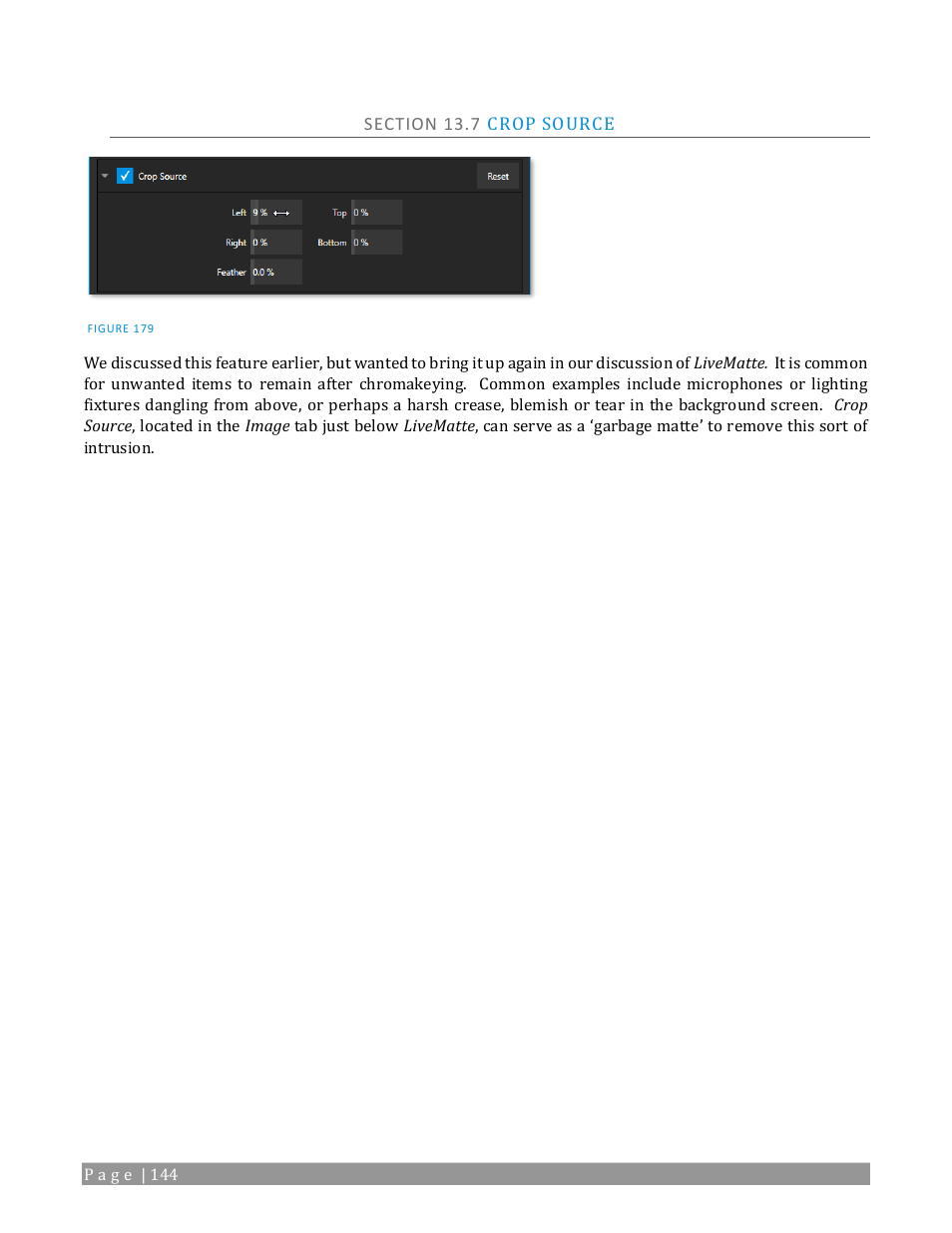 Section 13.7 crop source | NewTek TriCaster 2 Elite (3 RU) User Manual | Page 162 / 318