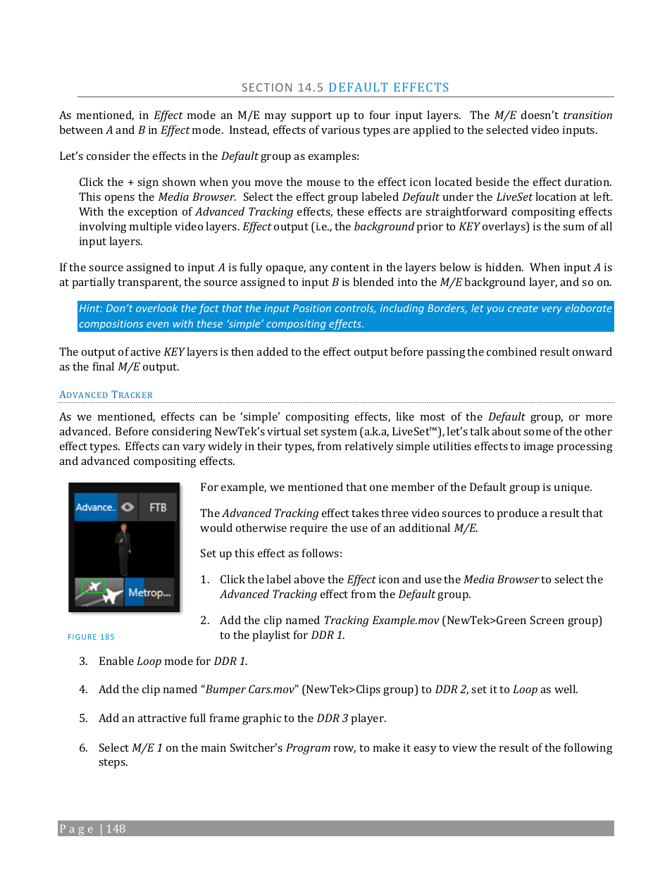 Section 14.5 default effects | NewTek TriCaster 2 Elite (3 RU) User Manual | Page 166 / 318