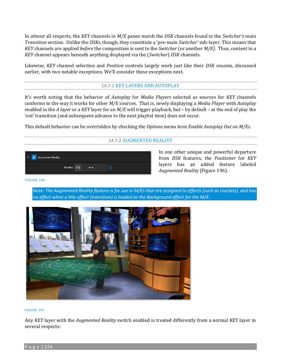 1 key layers and autoplay, 2 augmented reality | NewTek TriCaster 2 Elite (3 RU) User Manual | Page 172 / 318