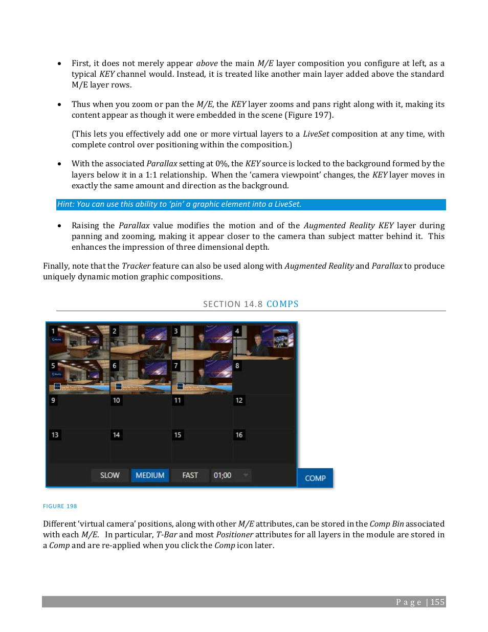 Section 14.8 comps | NewTek TriCaster 2 Elite (3 RU) User Manual | Page 173 / 318