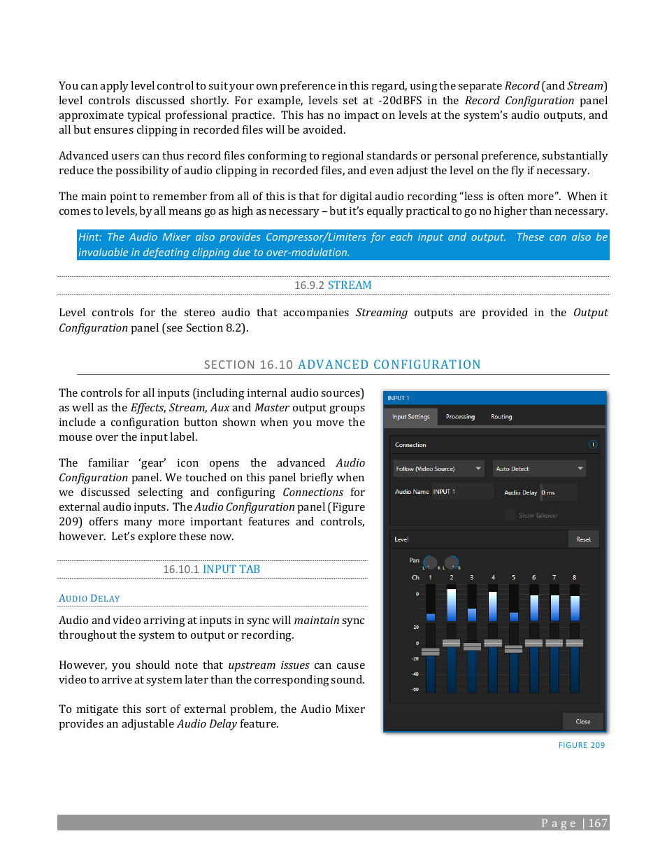 2 stream, Section 16.10 advanced configuration, 1 input tab | Section 16.10) | NewTek TriCaster 2 Elite (3 RU) User Manual | Page 185 / 318