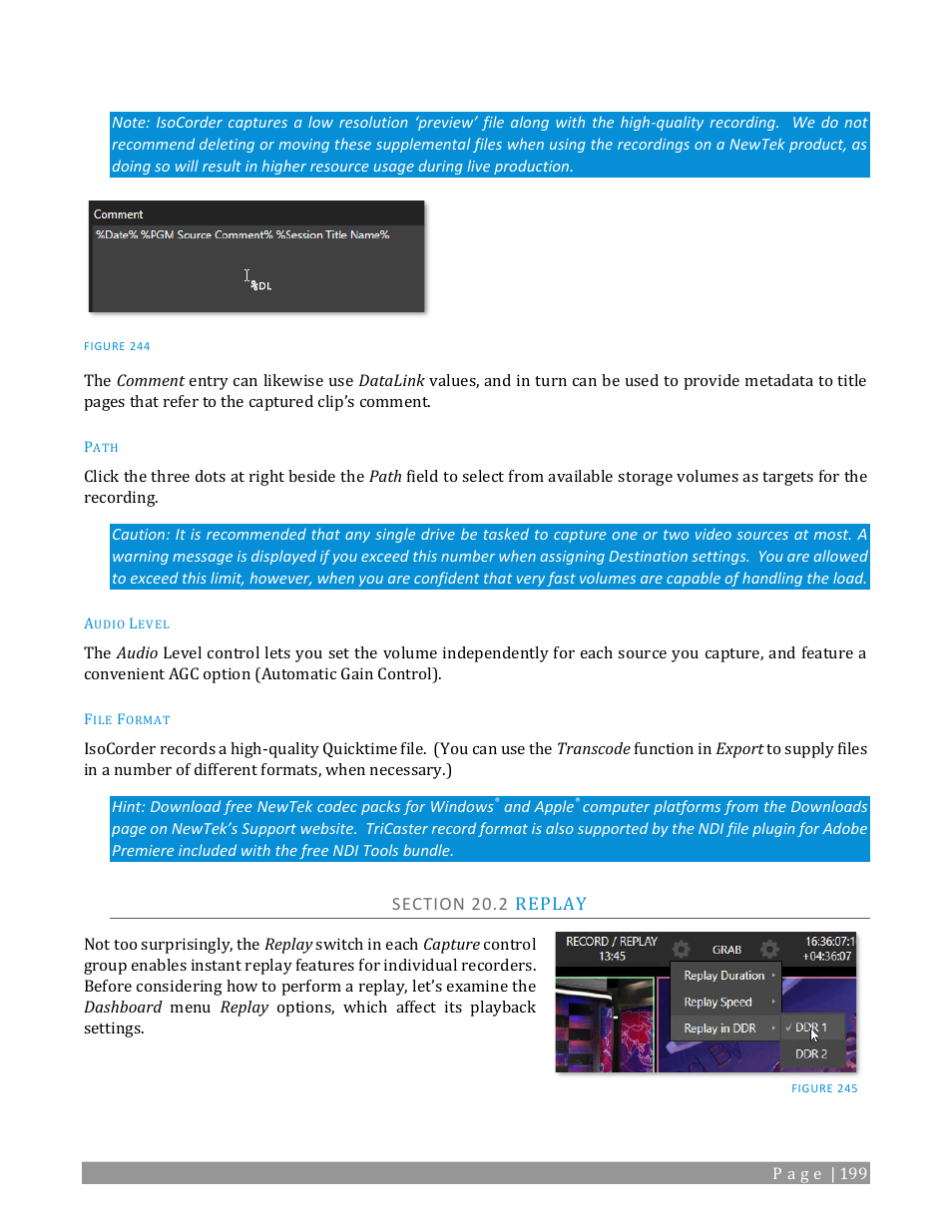 Section 20.2 replay | NewTek TriCaster 2 Elite (3 RU) User Manual | Page 217 / 318