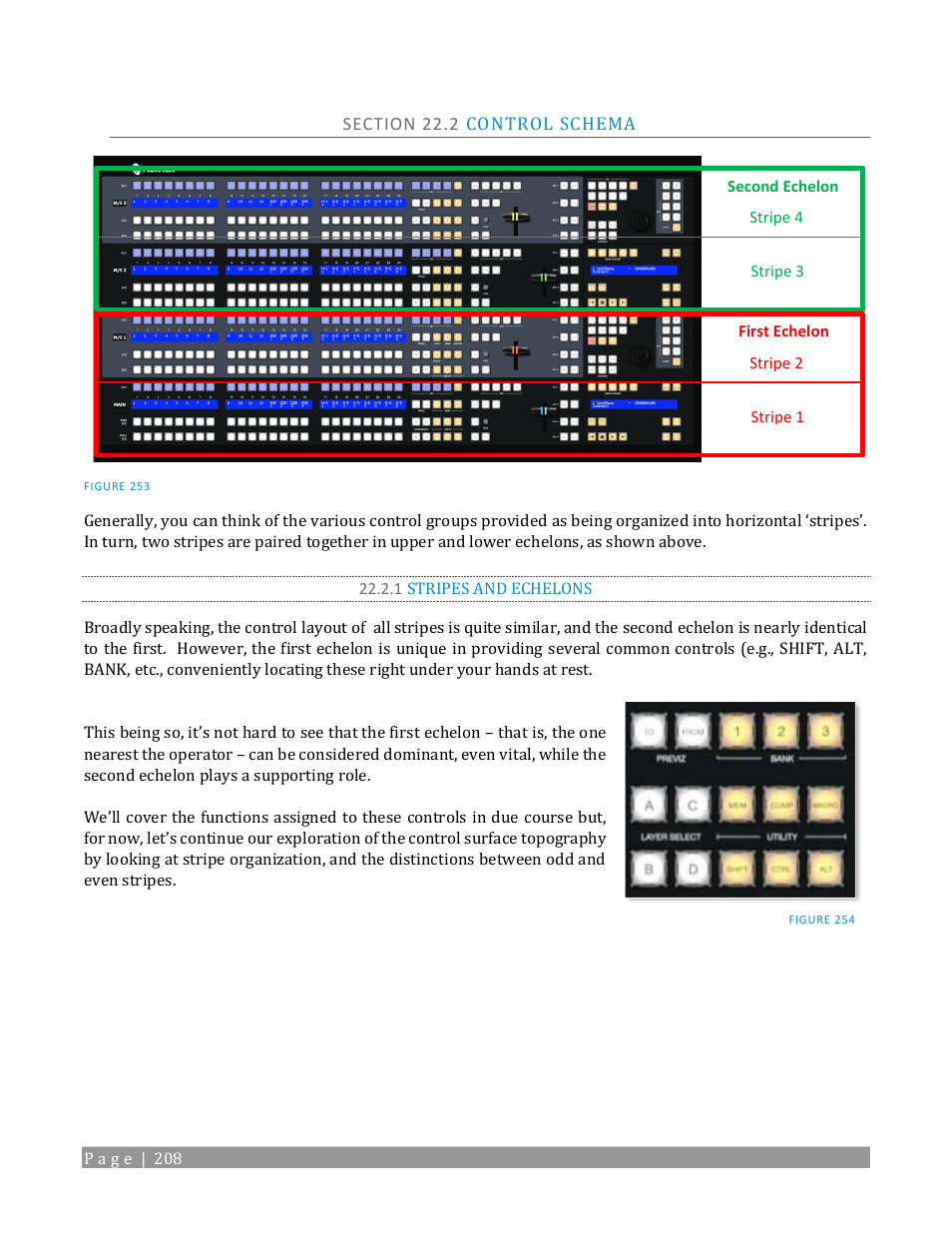 Section 22.2 control schema, 1 stripes and echelons | NewTek TriCaster 2 Elite (3 RU) User Manual | Page 226 / 318