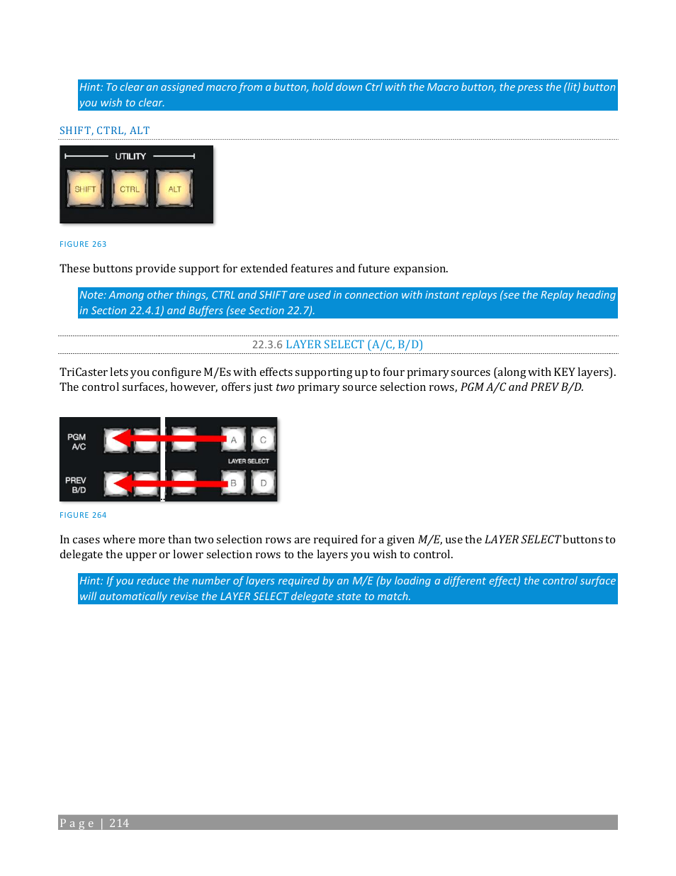 6 layer select (a/c, b/d) | NewTek TriCaster 2 Elite (3 RU) User Manual | Page 232 / 318