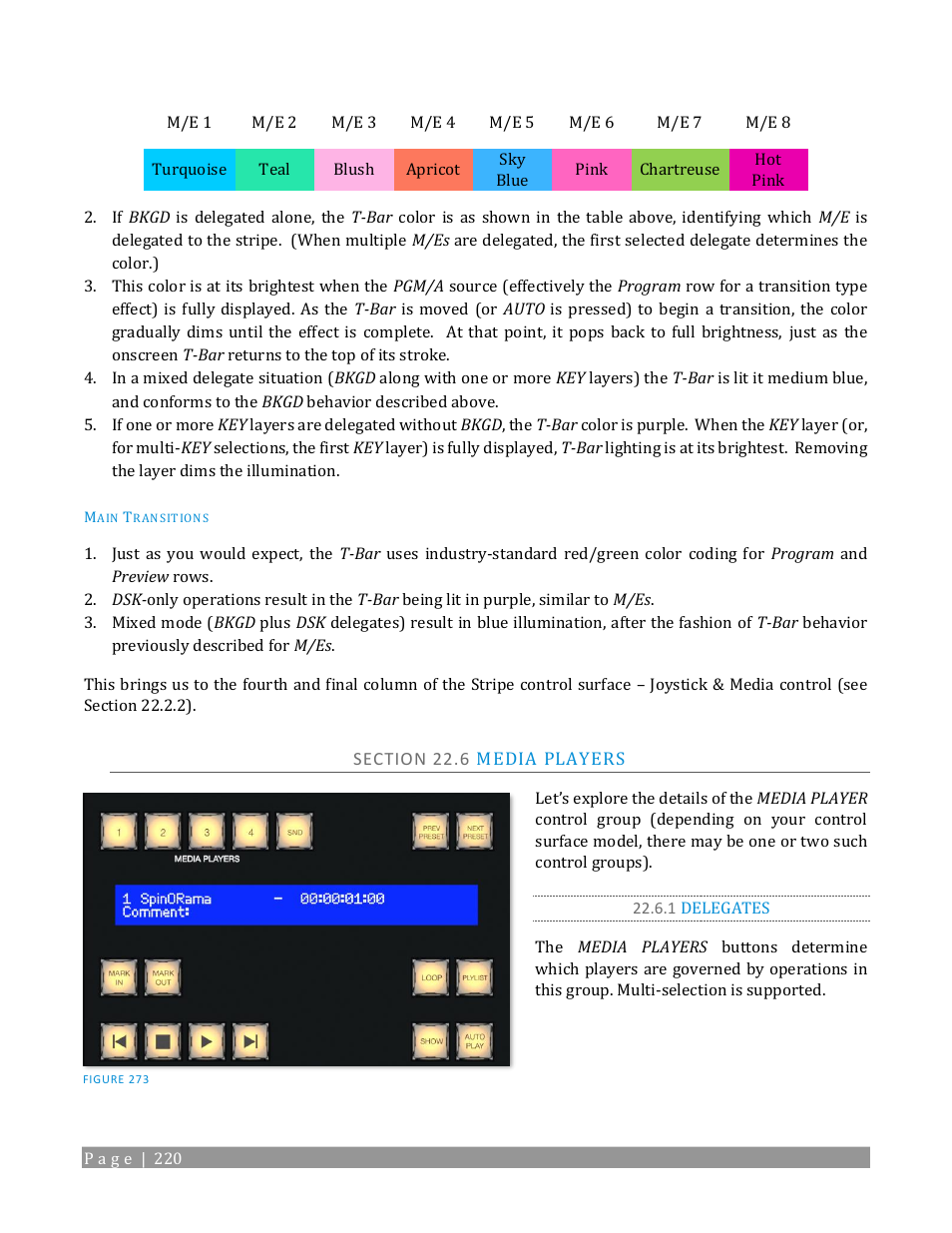 Section 22.6 media players, 1 delegates | NewTek TriCaster 2 Elite (3 RU) User Manual | Page 238 / 318