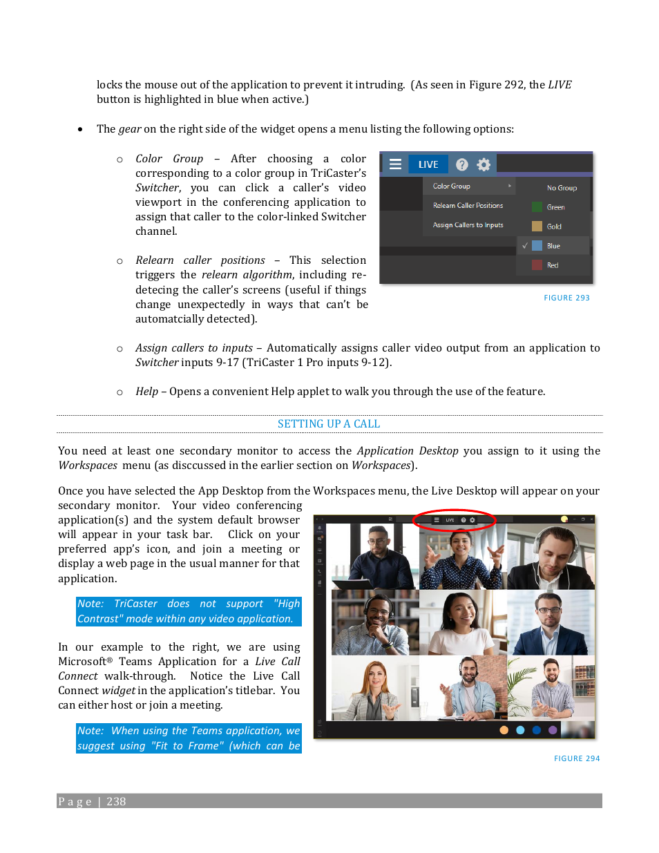 Setting up a call | NewTek TriCaster 2 Elite (3 RU) User Manual | Page 256 / 318