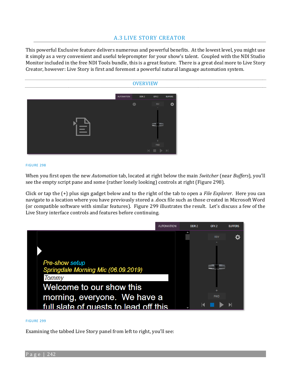 Live story creator, Overview | NewTek TriCaster 2 Elite (3 RU) User Manual | Page 260 / 318