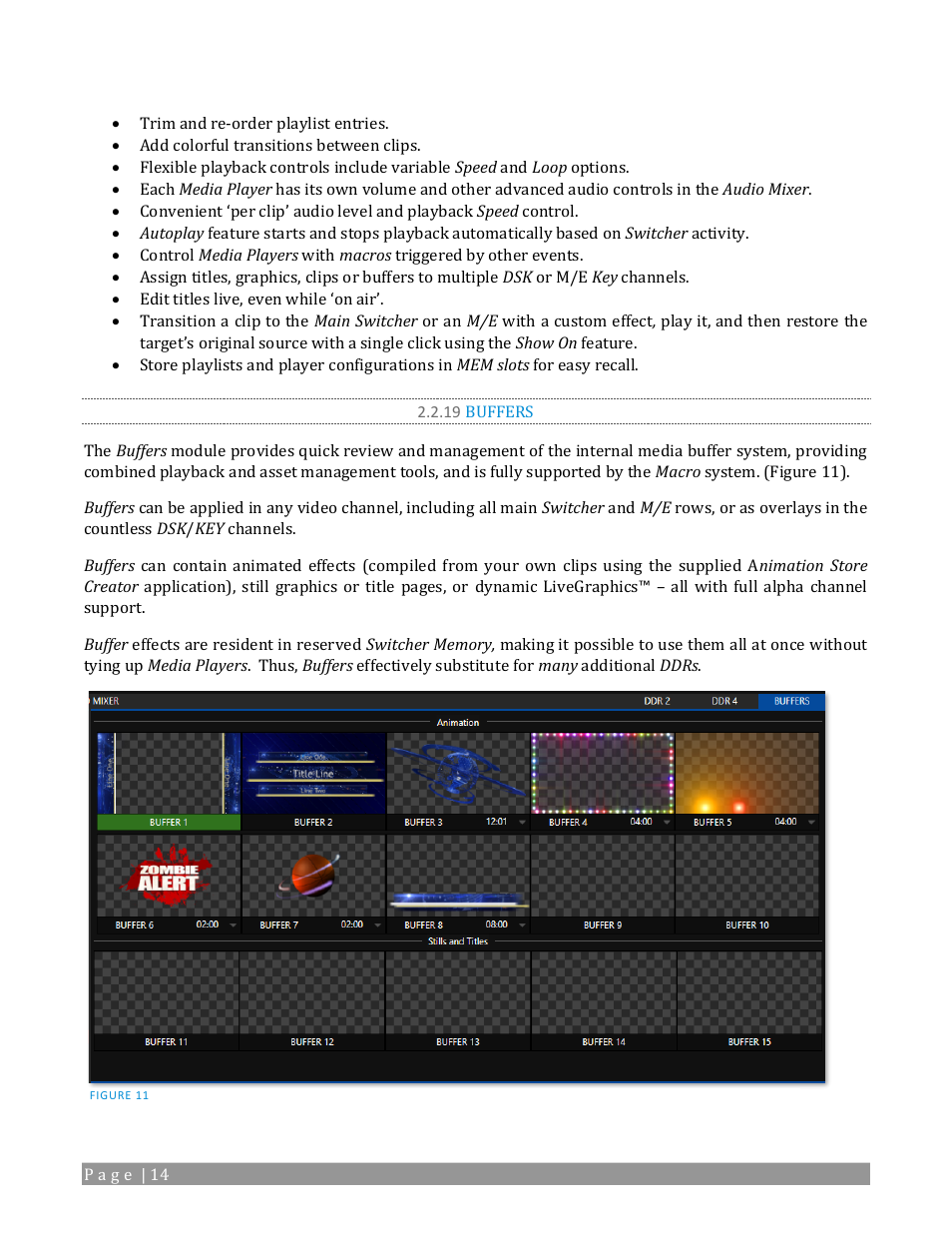 19 buffers | NewTek TriCaster 2 Elite (3 RU) User Manual | Page 32 / 318