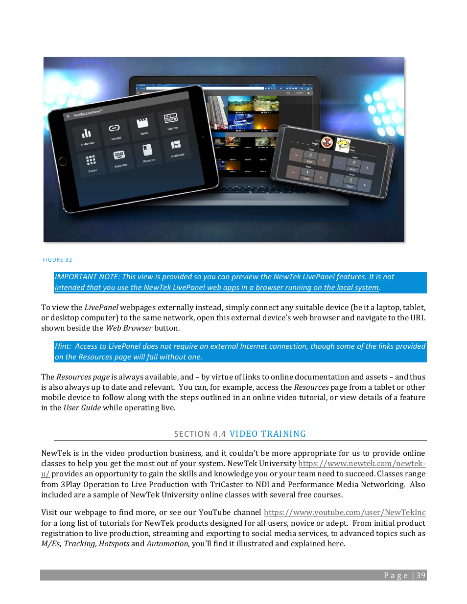 Section 4.4 video training | NewTek TriCaster 2 Elite (3 RU) User Manual | Page 57 / 318