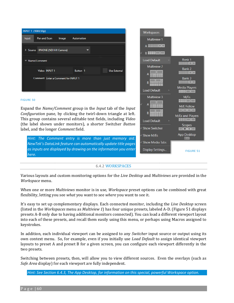 2 workspaces | NewTek TriCaster 2 Elite (3 RU) User Manual | Page 78 / 318