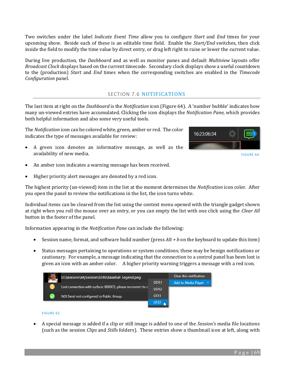 Section 7.6 notifications | NewTek TriCaster 2 Elite (3 RU) User Manual | Page 87 / 318