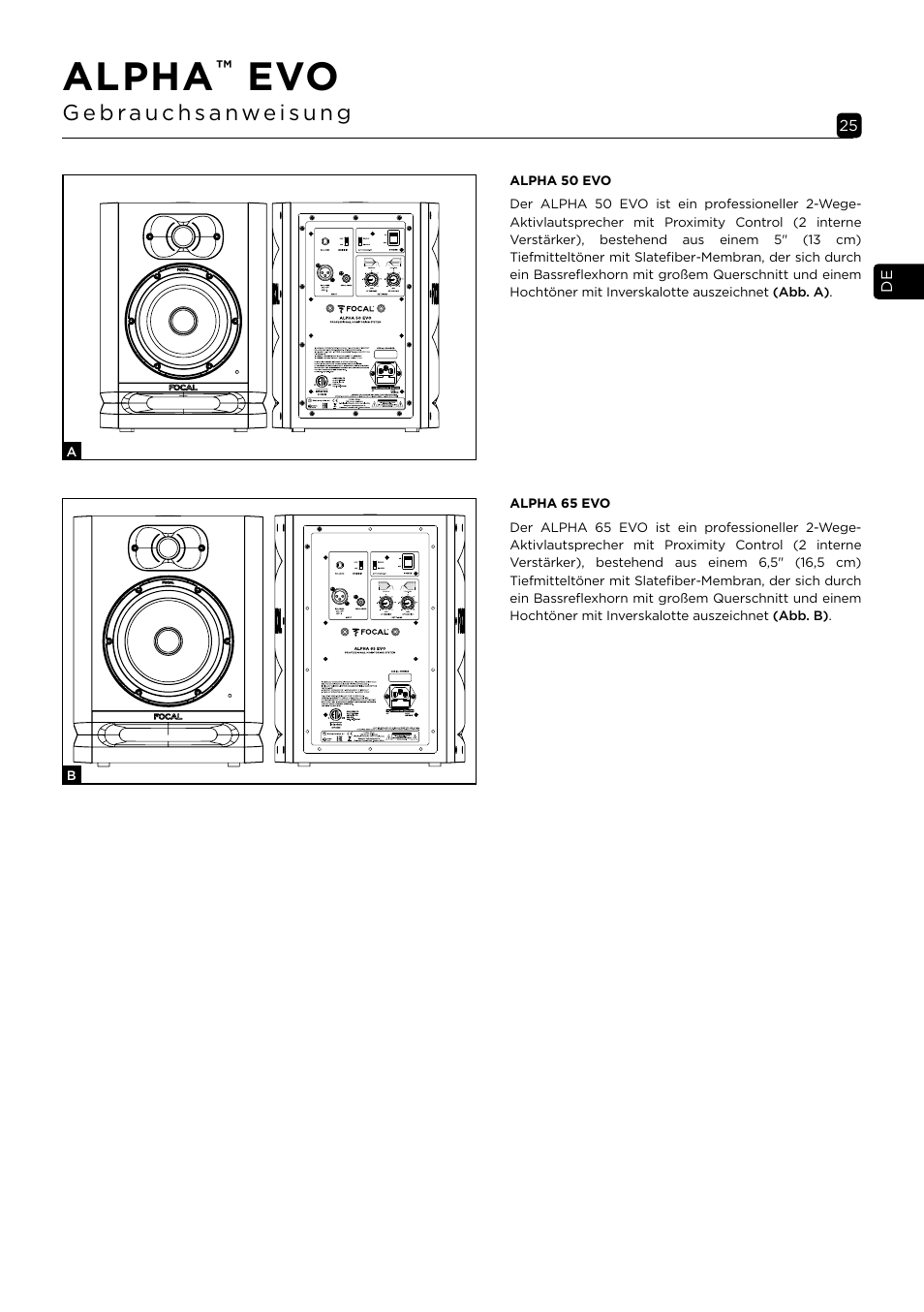 Alpha | Focal Alpha 65 Evo 6.5" Mixing Monitor User Manual | Page 25 / 144