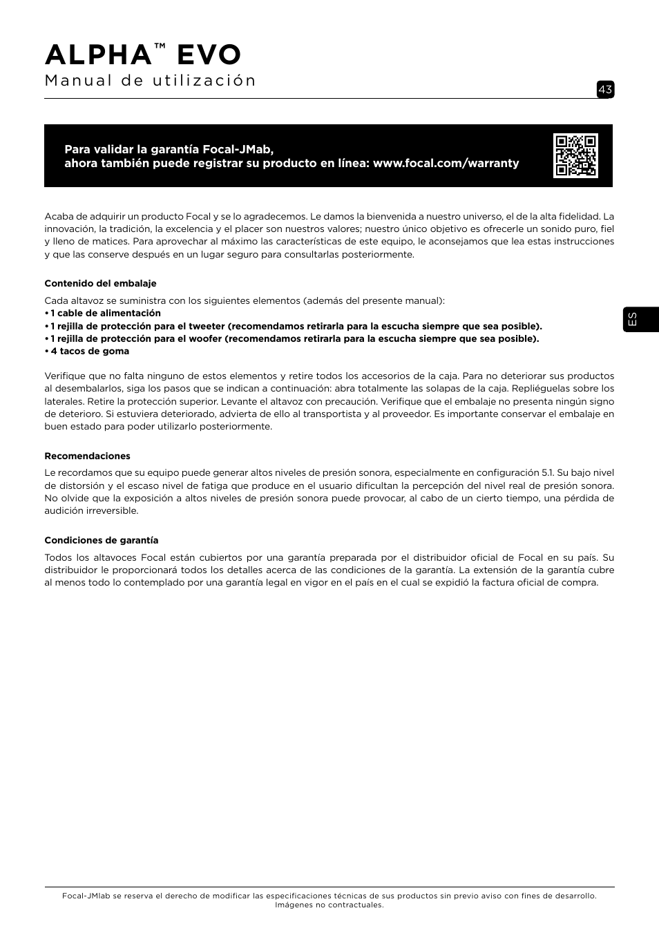 Alpha | Focal Alpha 65 Evo 6.5" Mixing Monitor User Manual | Page 43 / 144
