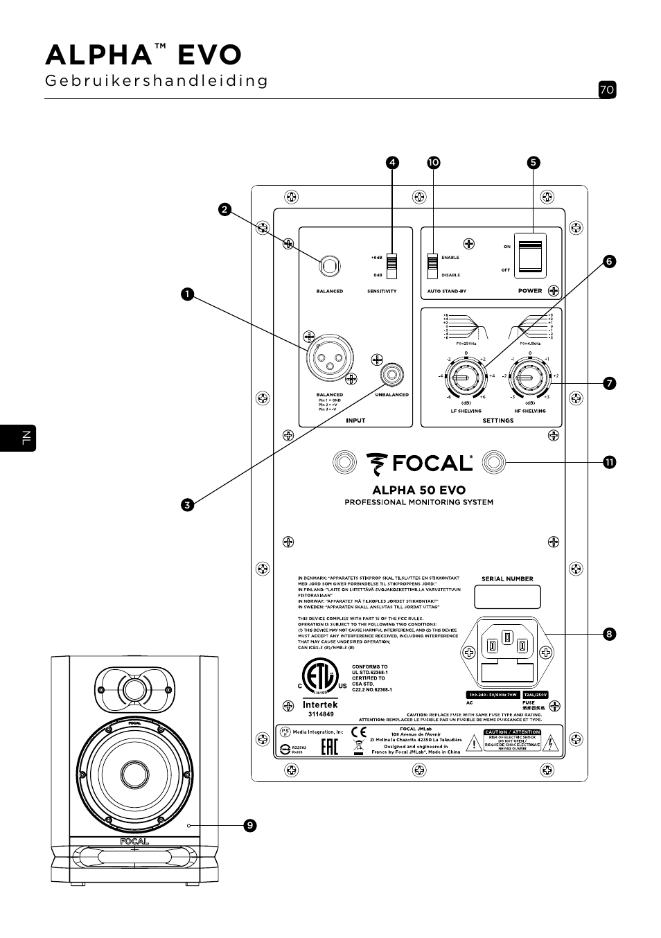 Alpha | Focal Alpha 65 Evo 6.5" Mixing Monitor User Manual | Page 70 / 144