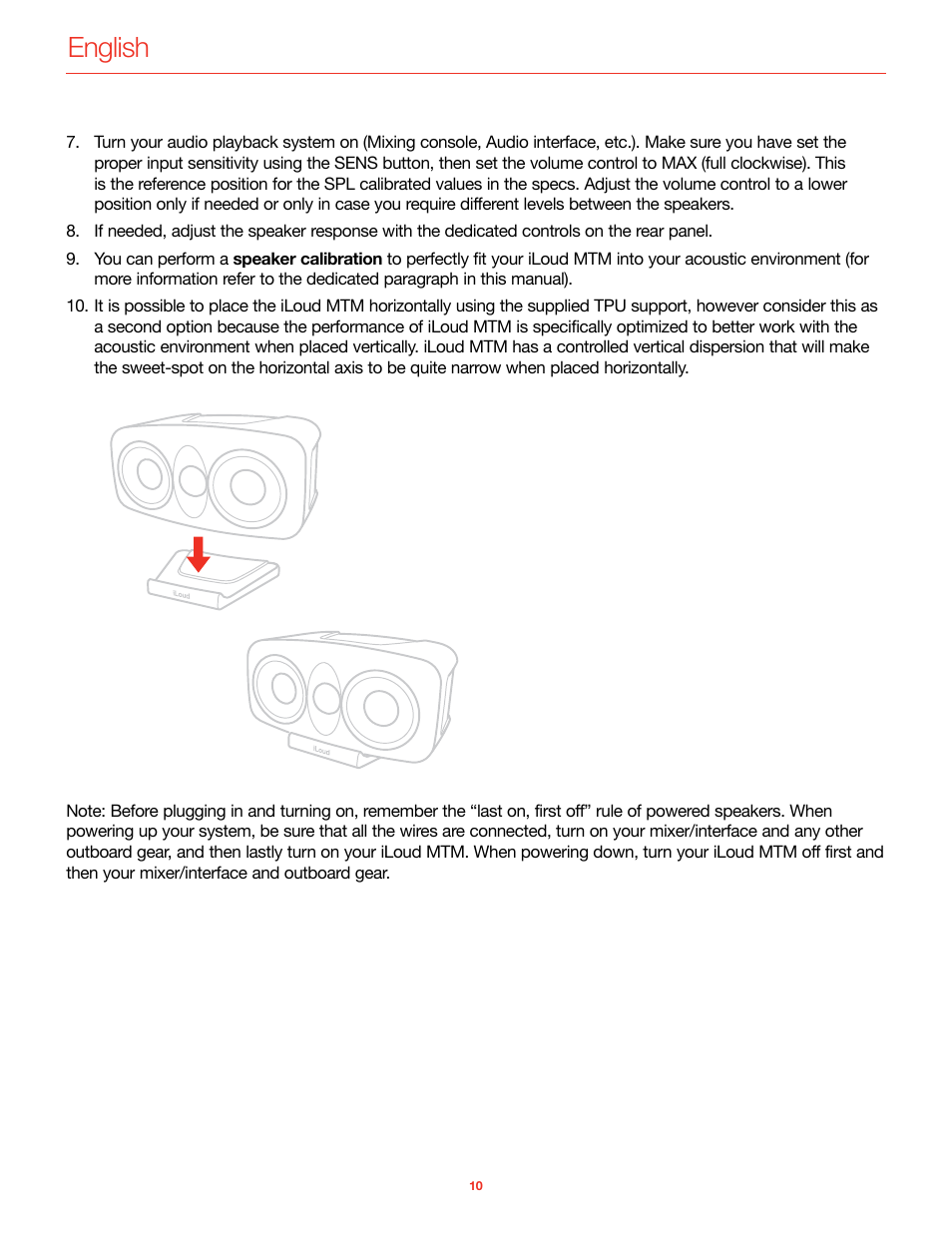 English | IK Multimedia iLoud MTM Immersive Bundle High Resolution Compact Studio Monitors (11 Speakers, Black) User Manual | Page 11 / 102