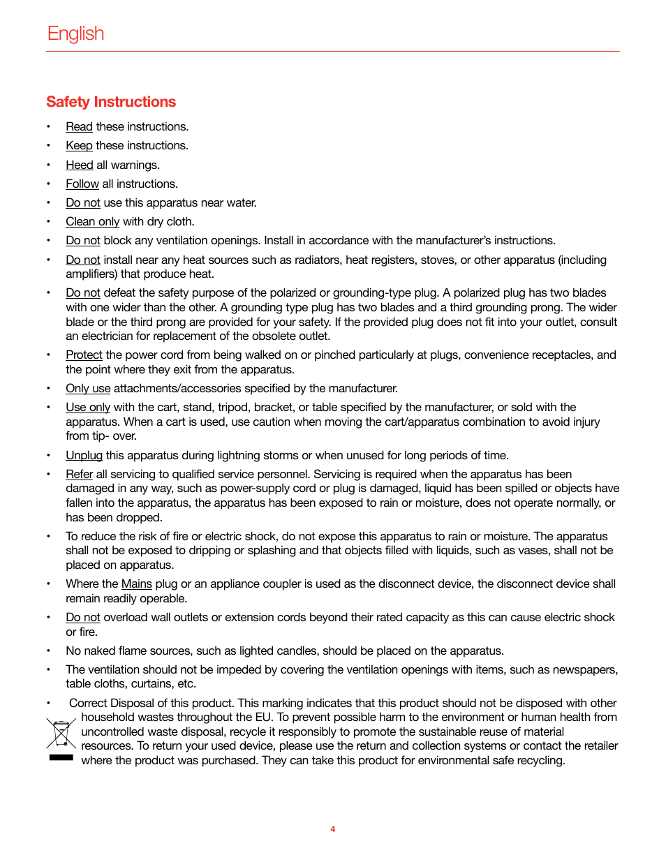 Safety instructions, English | IK Multimedia iLoud MTM Immersive Bundle High Resolution Compact Studio Monitors (11 Speakers, Black) User Manual | Page 5 / 102