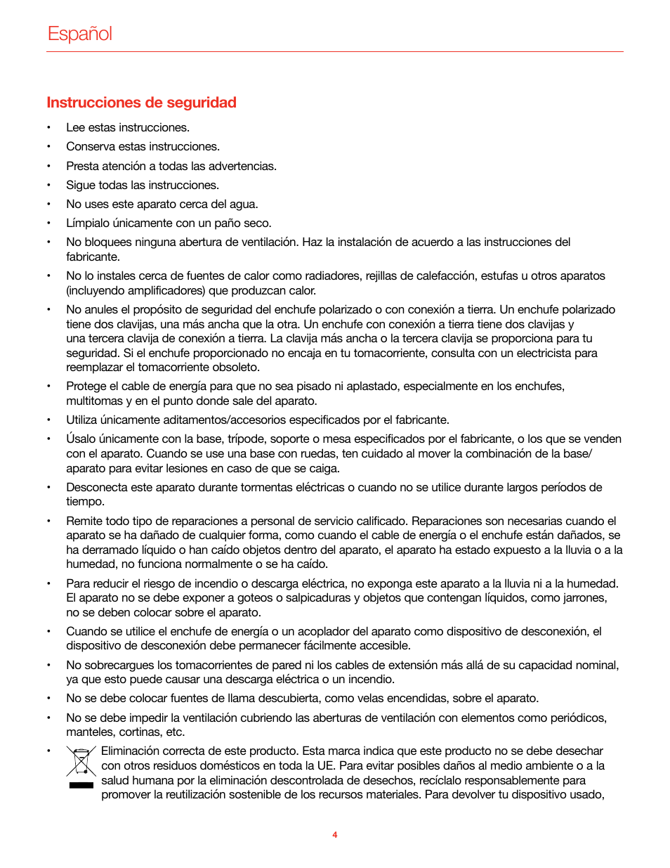 Instrucciones de seguridad, Español | IK Multimedia iLoud MTM Immersive Bundle High Resolution Compact Studio Monitors (11 Speakers, Black) User Manual | Page 79 / 102