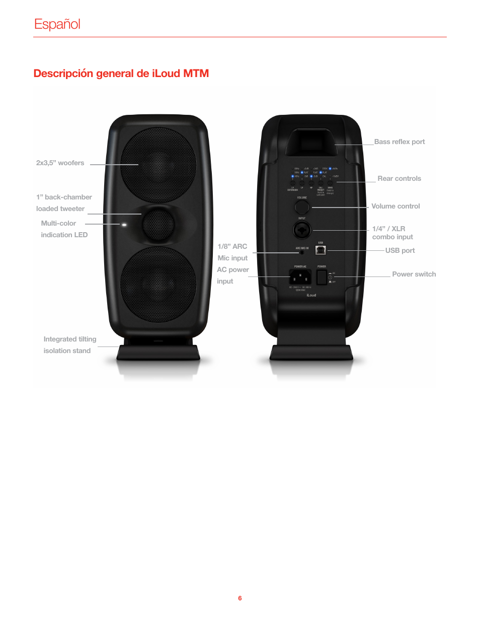 Descripción general de iloud mtm, Español | IK Multimedia iLoud MTM Immersive Bundle High Resolution Compact Studio Monitors (11 Speakers, Black) User Manual | Page 81 / 102