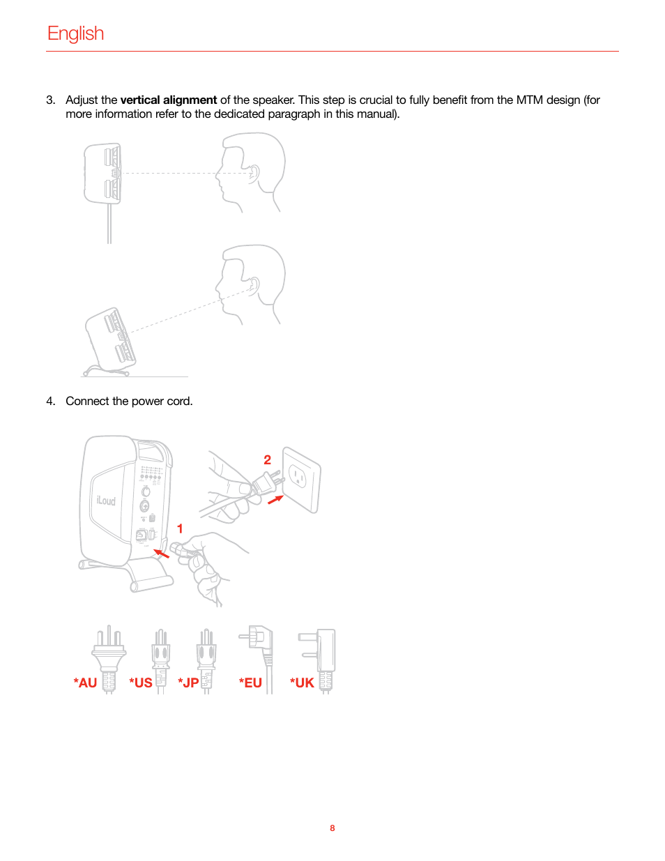English | IK Multimedia iLoud MTM Immersive Bundle High Resolution Compact Studio Monitors (11 Speakers, Black) User Manual | Page 9 / 102