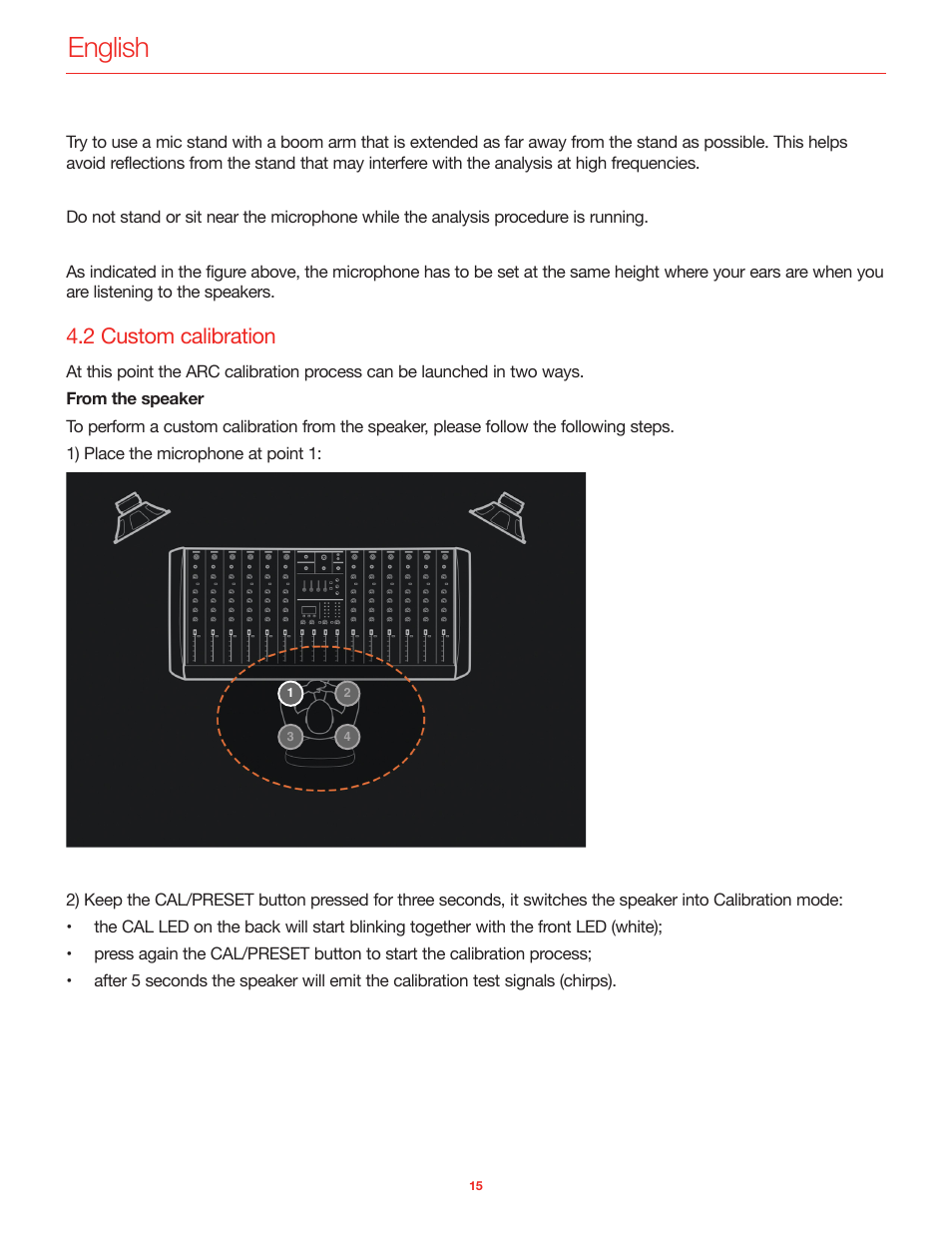 2 custom calibration, English | IK Multimedia iLoud Precision MTM Active 2-Way 175W Dual 5" Studio Monitor (White, Single) User Manual | Page 15 / 119