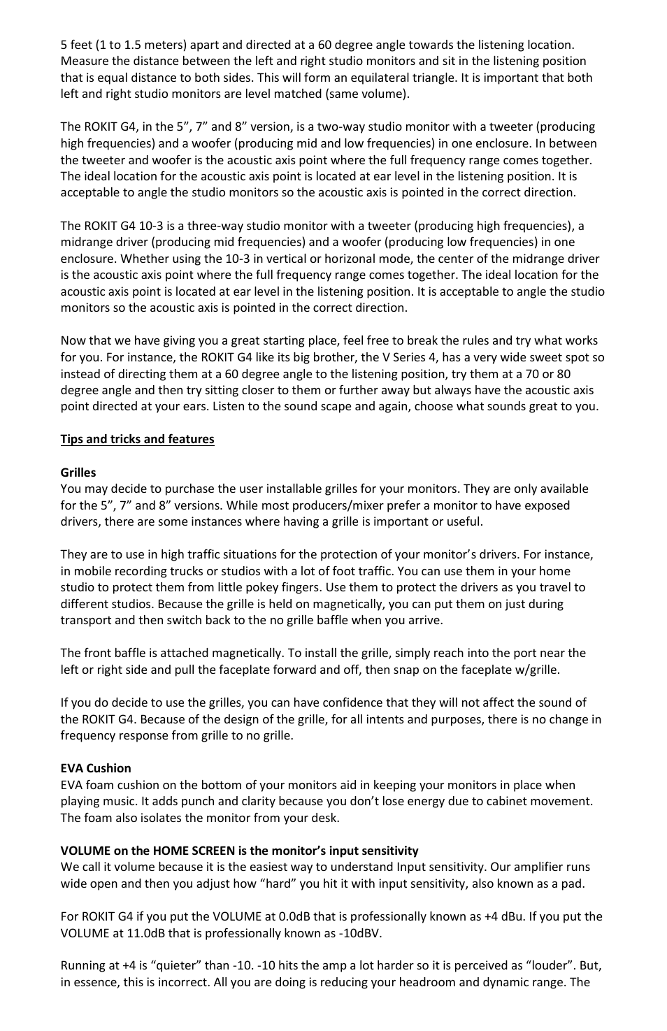 KRK ROKIT 5 G4 White Noise 5" 2-Way Active Studio Monitor (Single, White) User Manual | Page 3 / 37