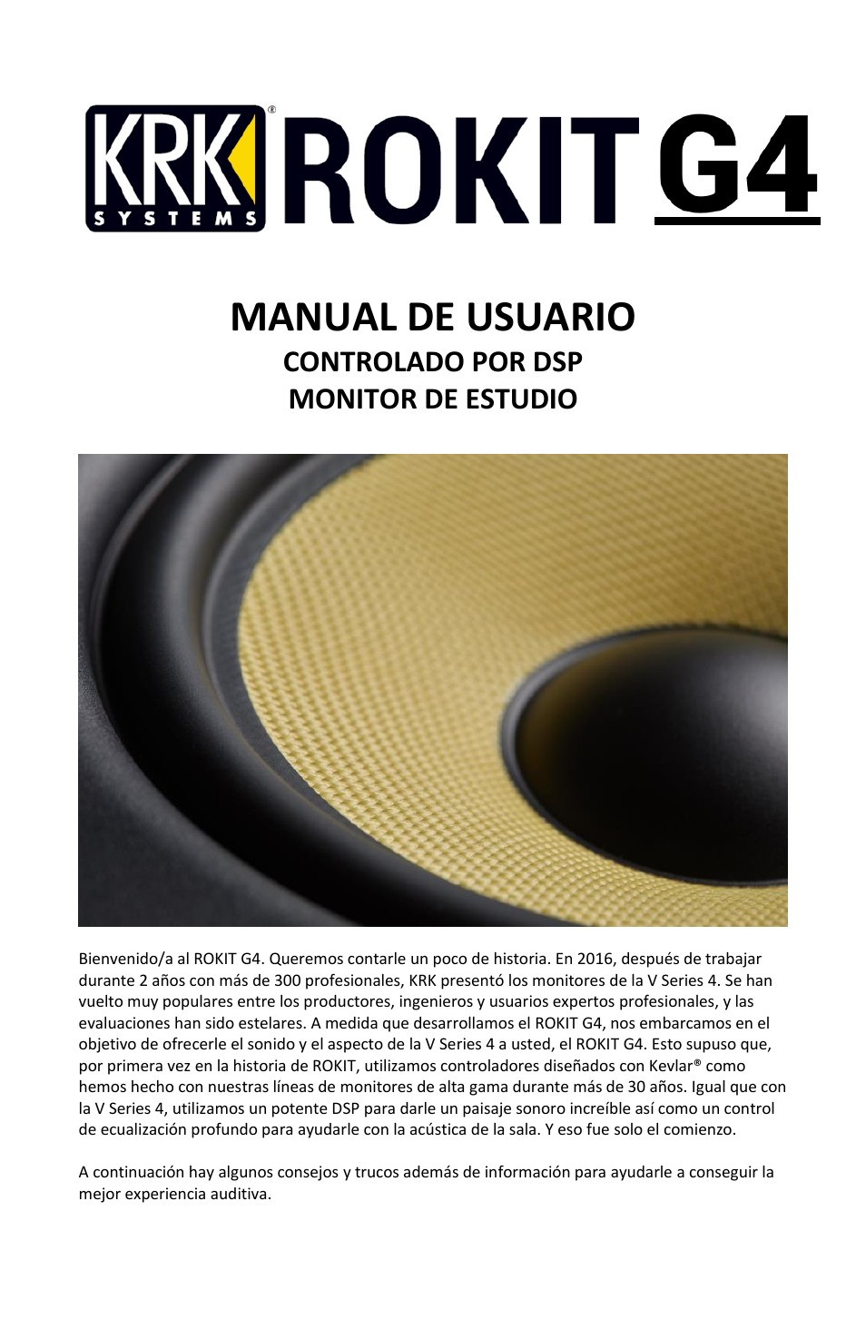 Manual de usuario | KRK ROKIT 5 G4 White Noise 5" 2-Way Active Studio Monitor (Single, White) User Manual | Page 6 / 37