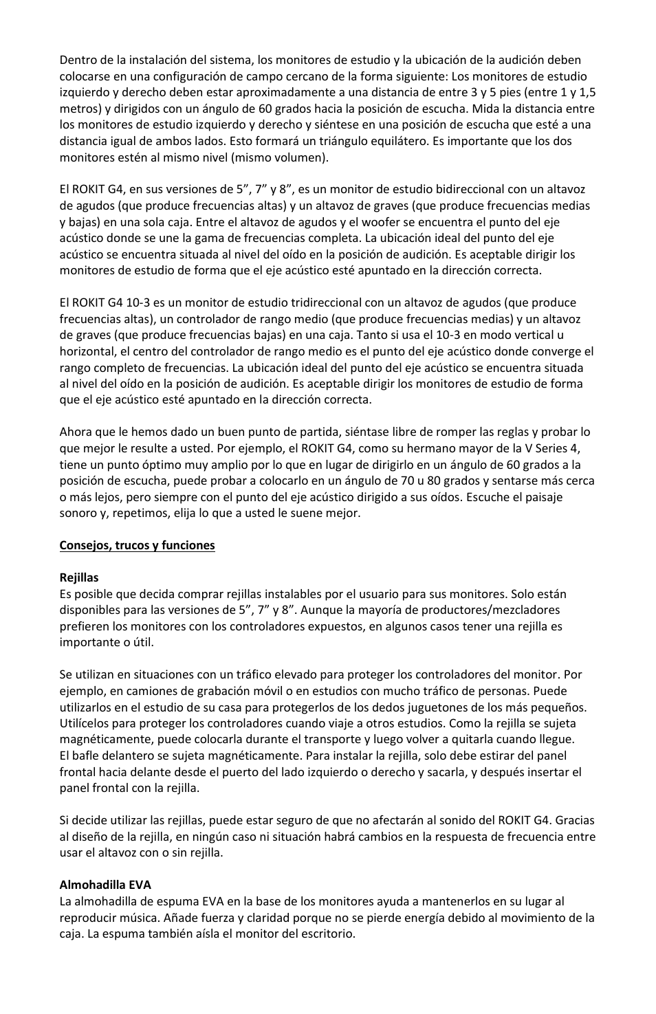 KRK ROKIT 5 G4 White Noise 5" 2-Way Active Studio Monitor (Single, White) User Manual | Page 8 / 37