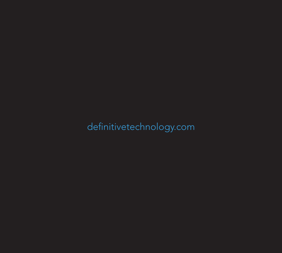 Definitive Technology 1x8"Longthrow Woofer and 2-8" Radiators (Black) User Manual | Page 138 / 138