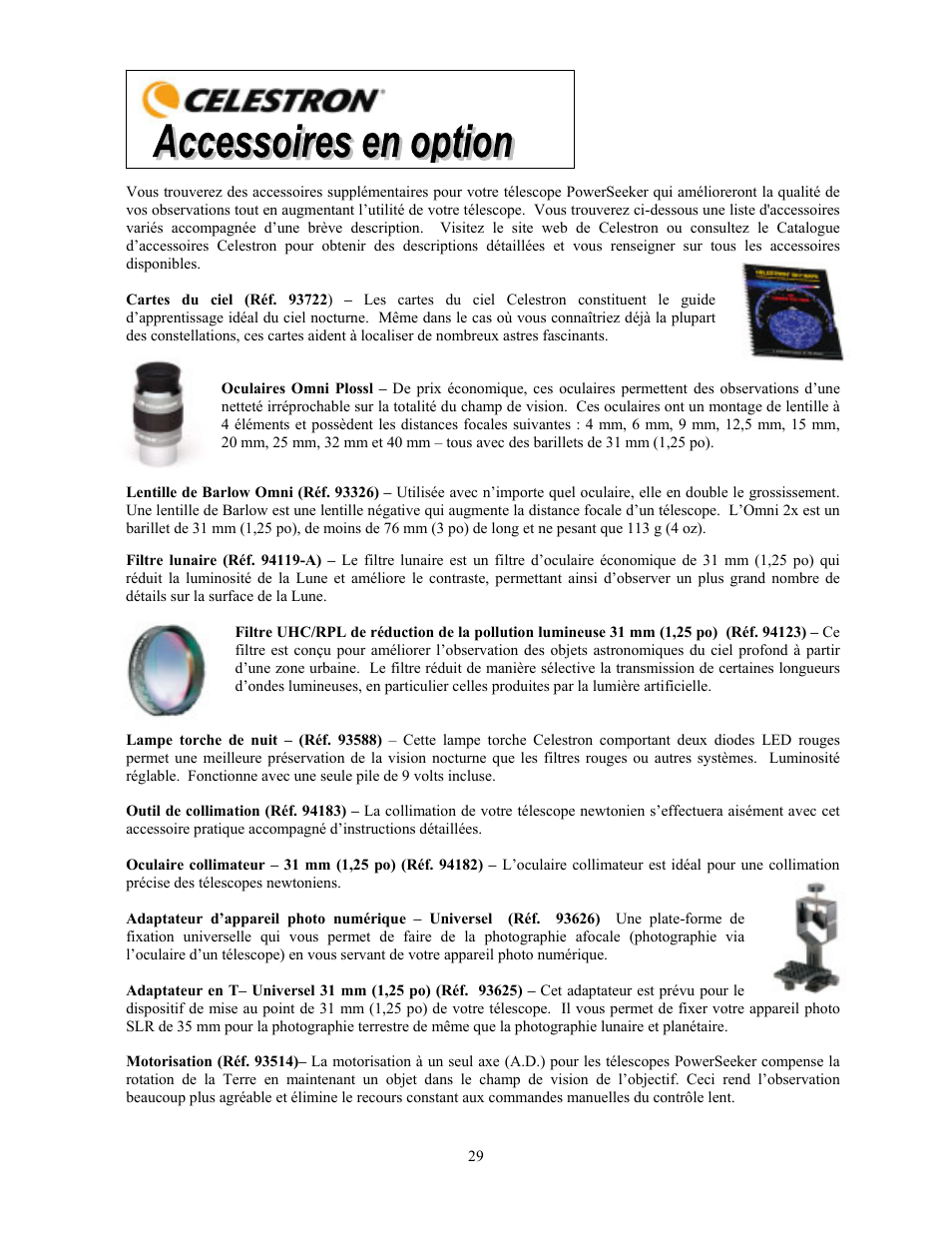 Celestron PowerSeeker 70 70mm f/10 AZ Refractor Telescope User Manual | Page 119 / 151