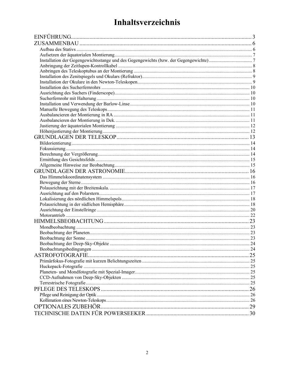 Celestron PowerSeeker 70 70mm f/10 AZ Refractor Telescope User Manual | Page 32 / 151