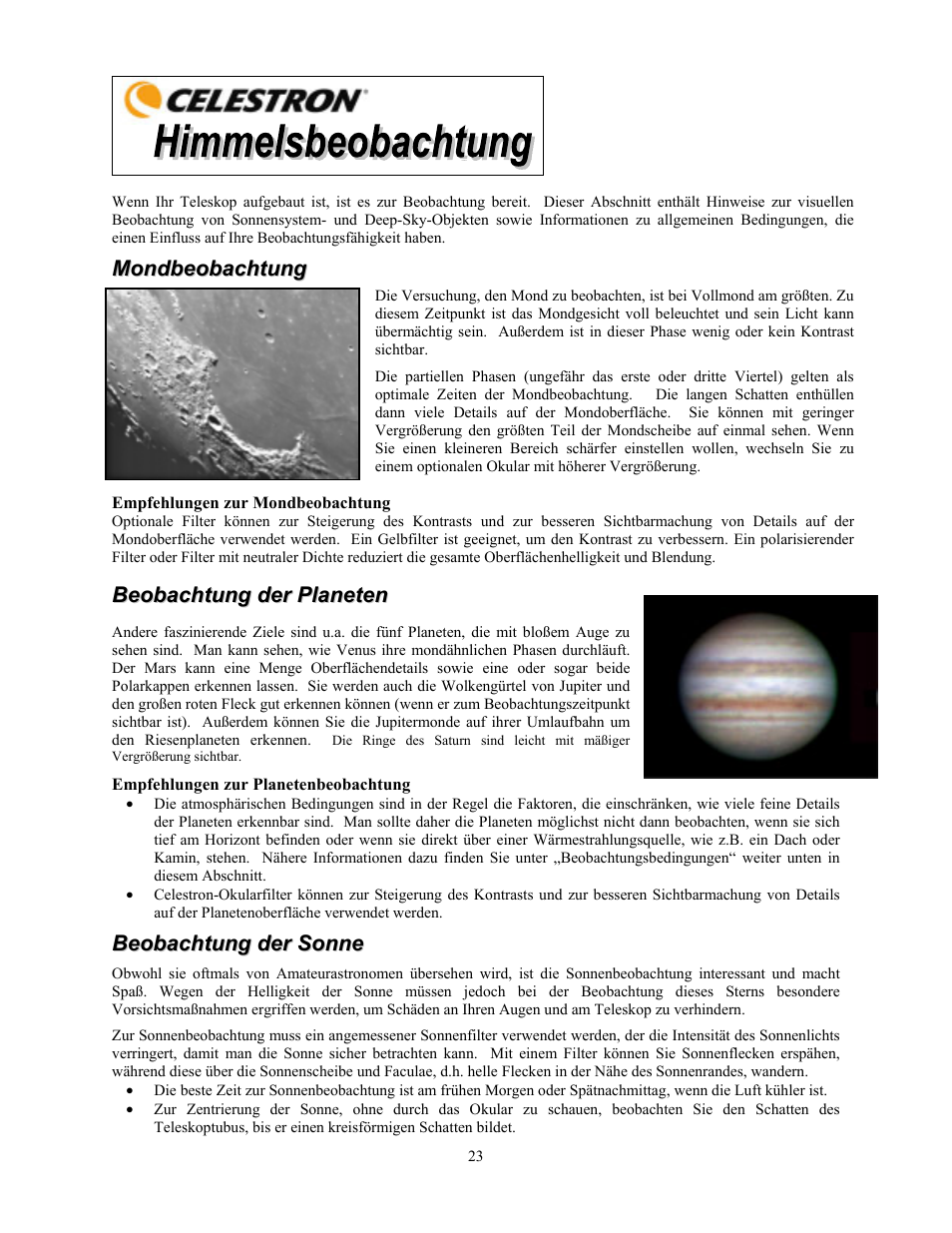 Celestron PowerSeeker 70 70mm f/10 AZ Refractor Telescope User Manual | Page 53 / 151