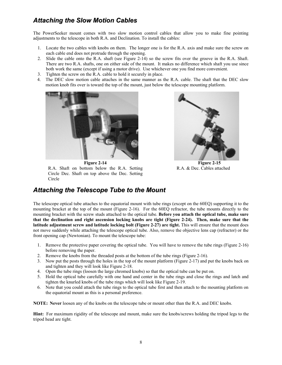 Celestron PowerSeeker 70 70mm f/10 AZ Refractor Telescope User Manual | Page 8 / 151