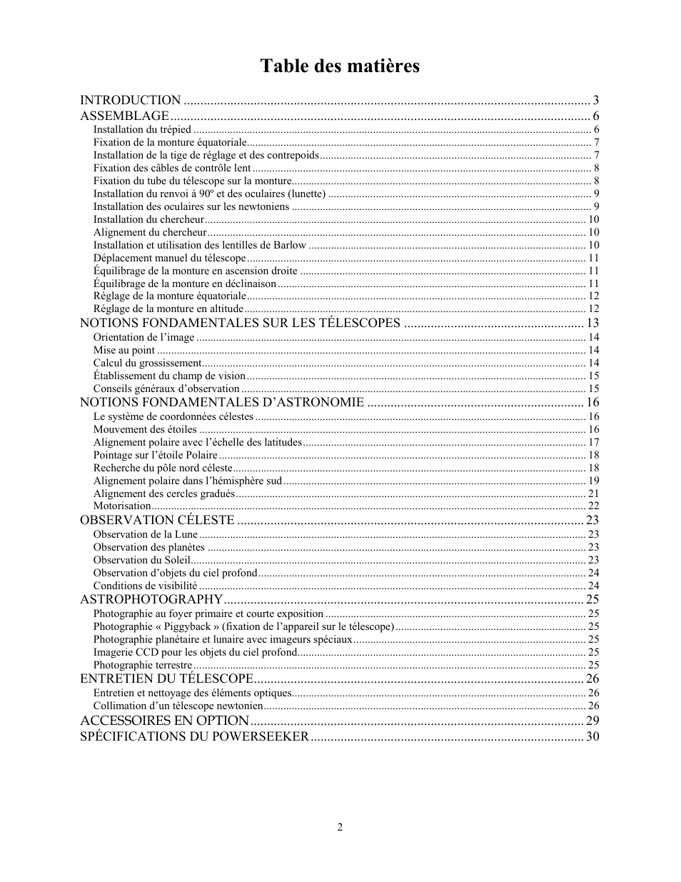 Celestron PowerSeeker 70 70mm f/10 AZ Refractor Telescope User Manual | Page 92 / 151