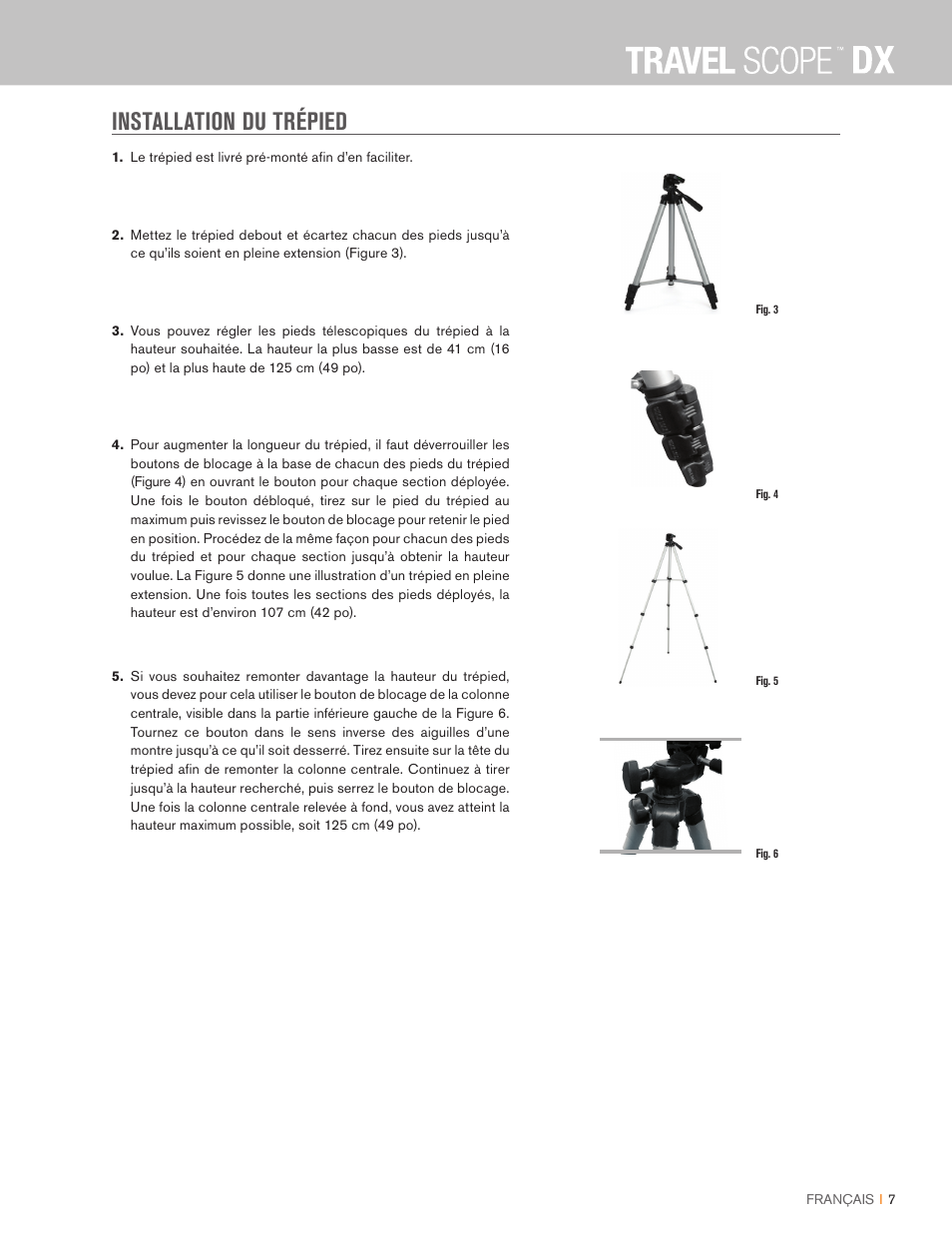 Installation du trépied | Celestron Travel Scope DX 60mm f/6 AZ Refractor Telescope Digiscoping Kit User Manual | Page 30 / 115