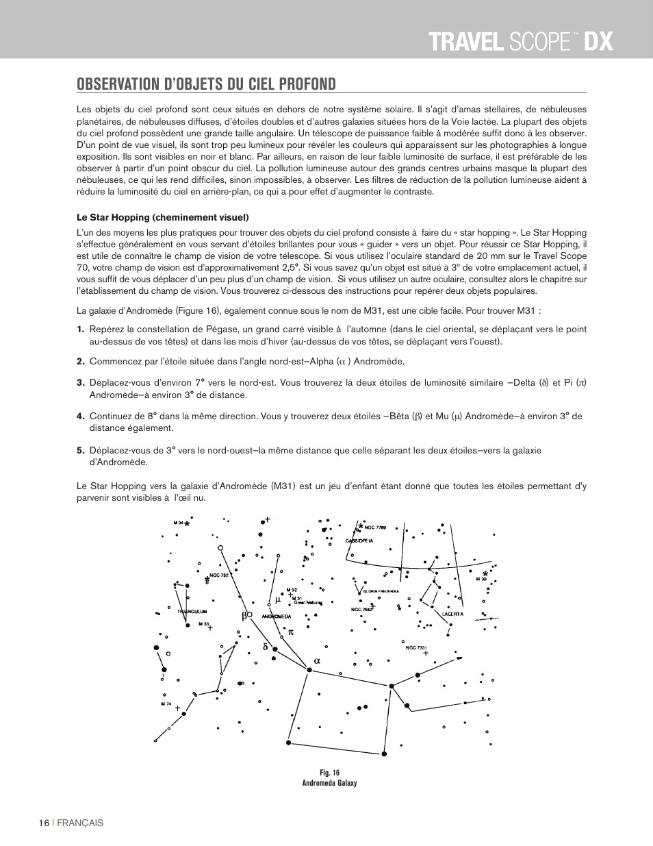 Observation d’objets du ciel profond | Celestron Travel Scope DX 60mm f/6 AZ Refractor Telescope Digiscoping Kit User Manual | Page 39 / 115