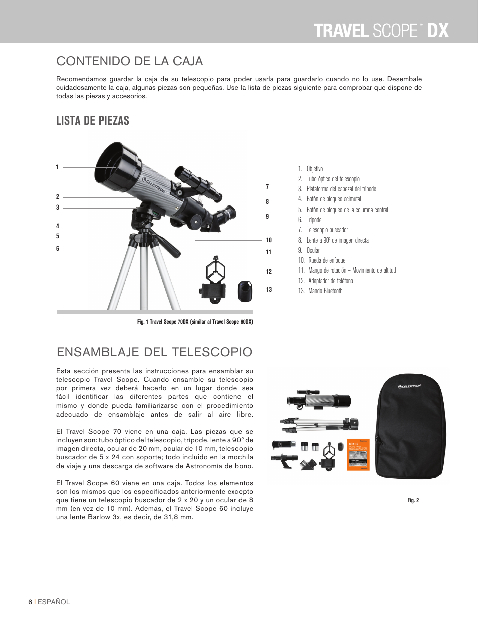 Celestron Travel Scope DX 60mm f/6 AZ Refractor Telescope Digiscoping Kit User Manual | Page 98 / 115