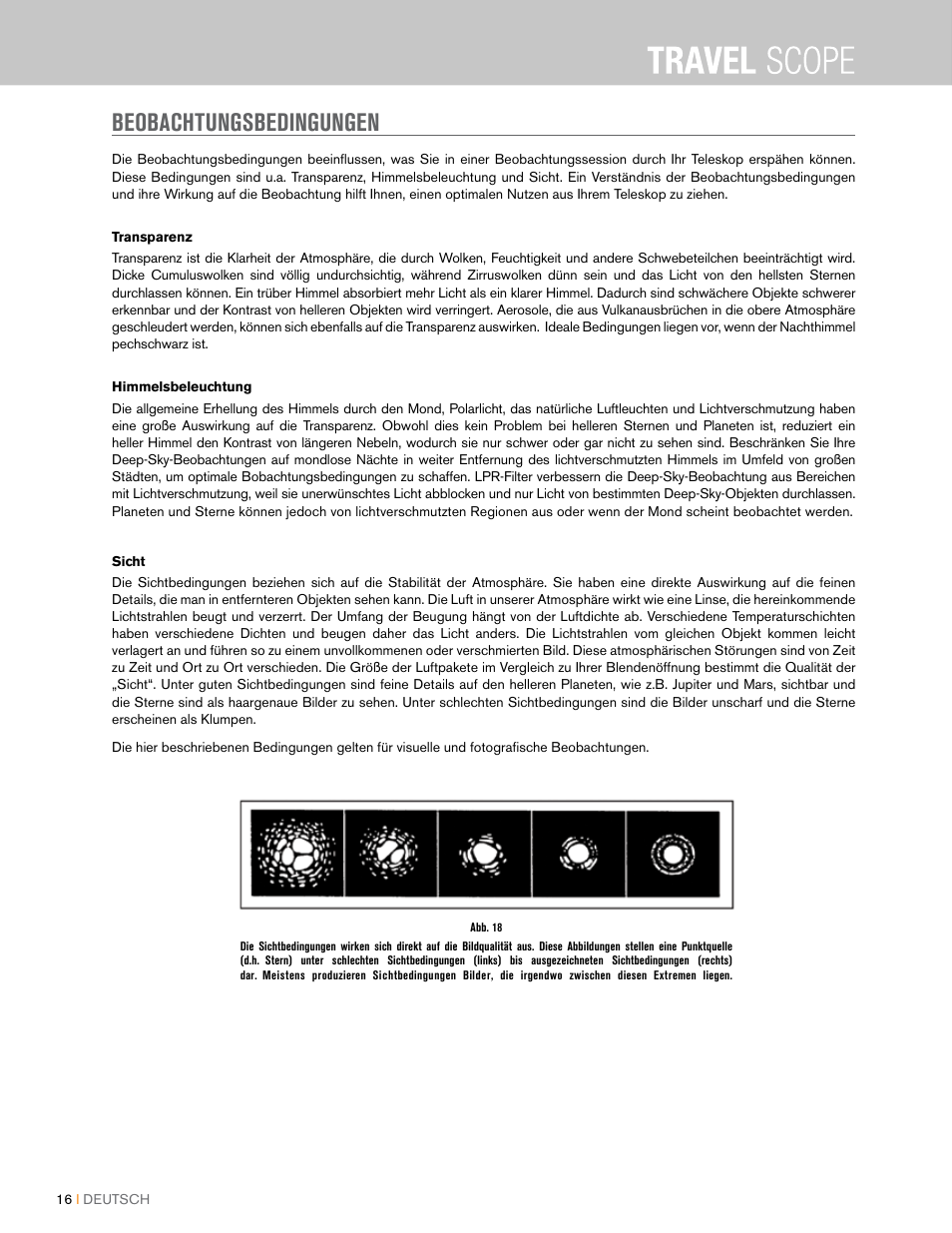 Beobachtungsbedingungen | Celestron Travel Scope 80mm f/5 AZ Refractor Telescope Kit User Manual | Page 56 / 100