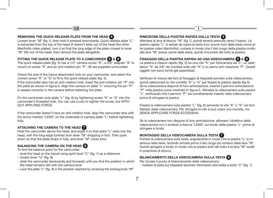 Manfrotto MVH500A Fluid Drag Video Head with MVT502AM Tripod and Carry Bag User Manual | Page 7 / 22