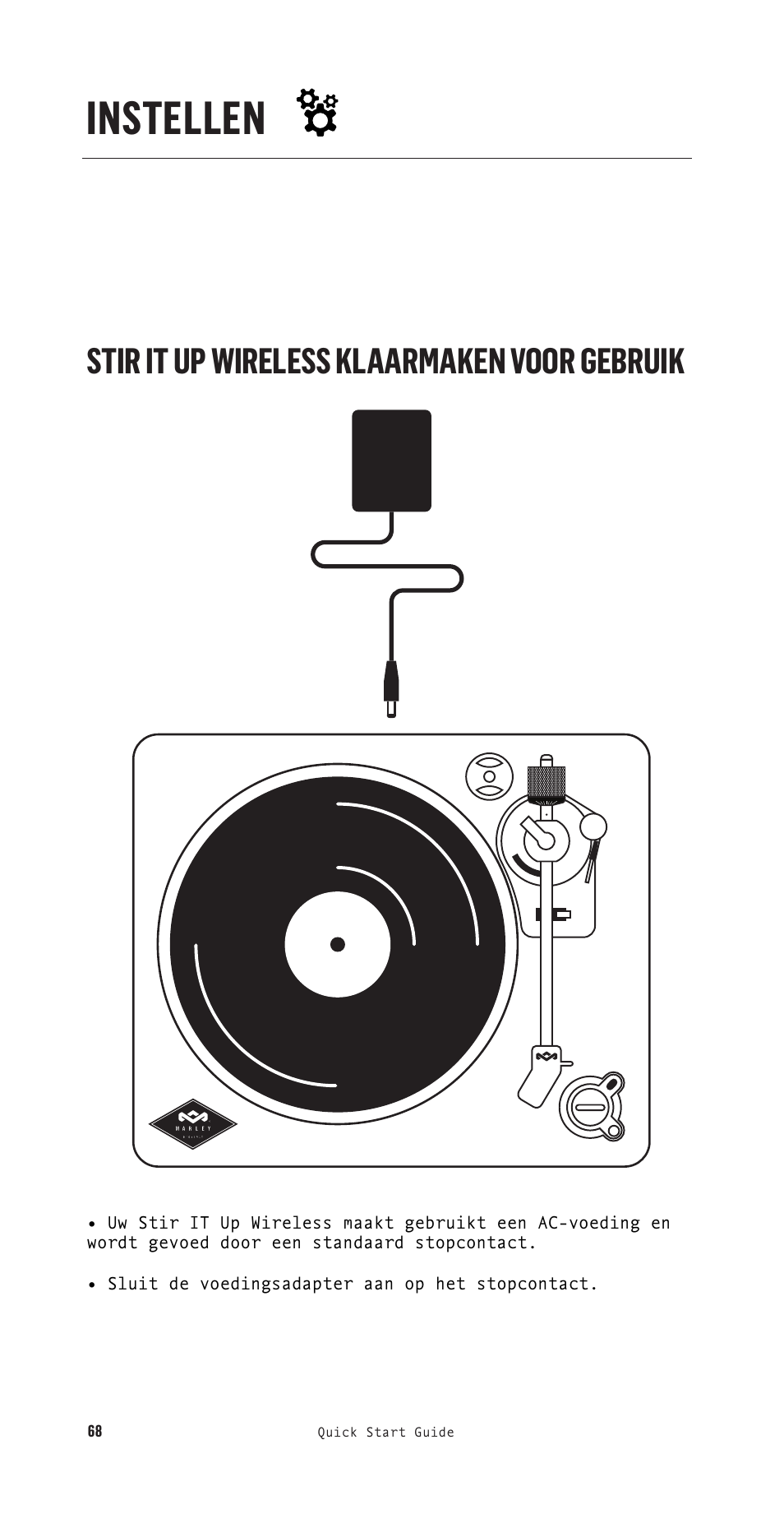 Instellen, Stir it up wireless klaarmaken voor gebruik | House of Marley Stir It Up Semi-Automatic Two-Speed Turntable with Bluetooth & USB User Manual | Page 69 / 91