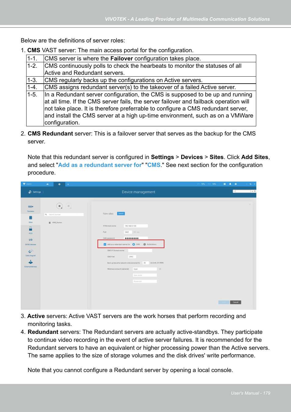 Vivotek NR9682-v2 64-Channel NVR (No HDD) User Manual | Page 179 / 296