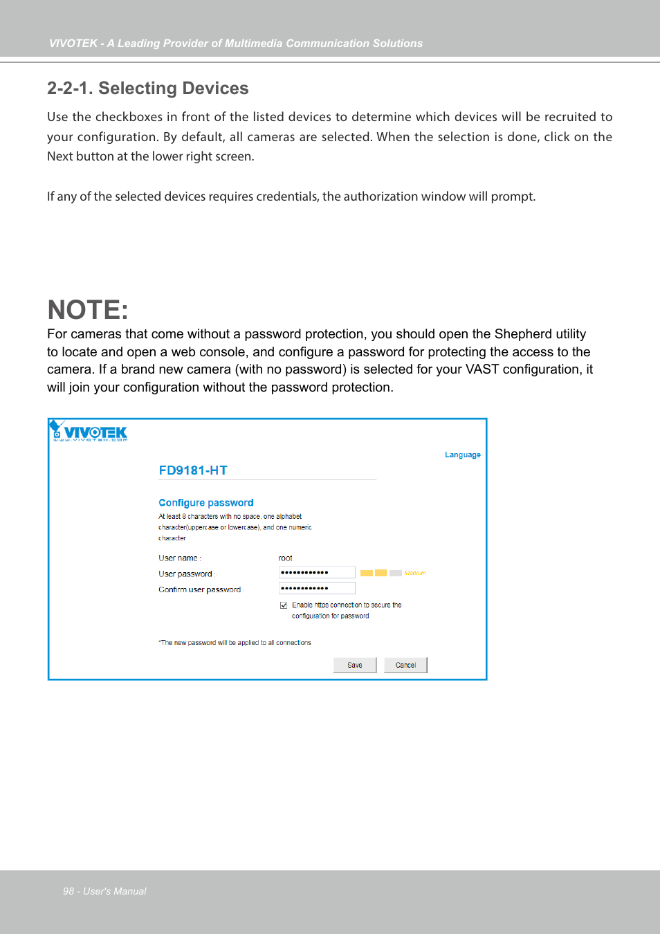 2-1. selecting devices | Vivotek NR9682-v2 64-Channel NVR (No HDD) User Manual | Page 98 / 296