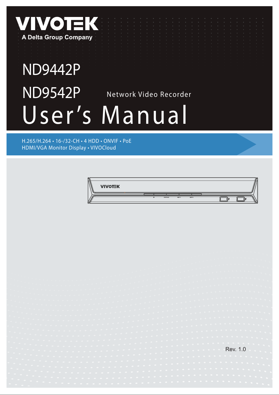 Vivotek ND9542P 32-Channel 4K UHD NVR (No HDD) User Manual | 197 pages