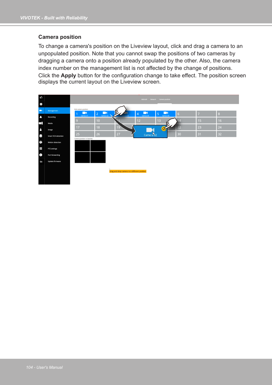 Vivotek ND9542P 32-Channel 4K UHD NVR (No HDD) User Manual | Page 104 / 197