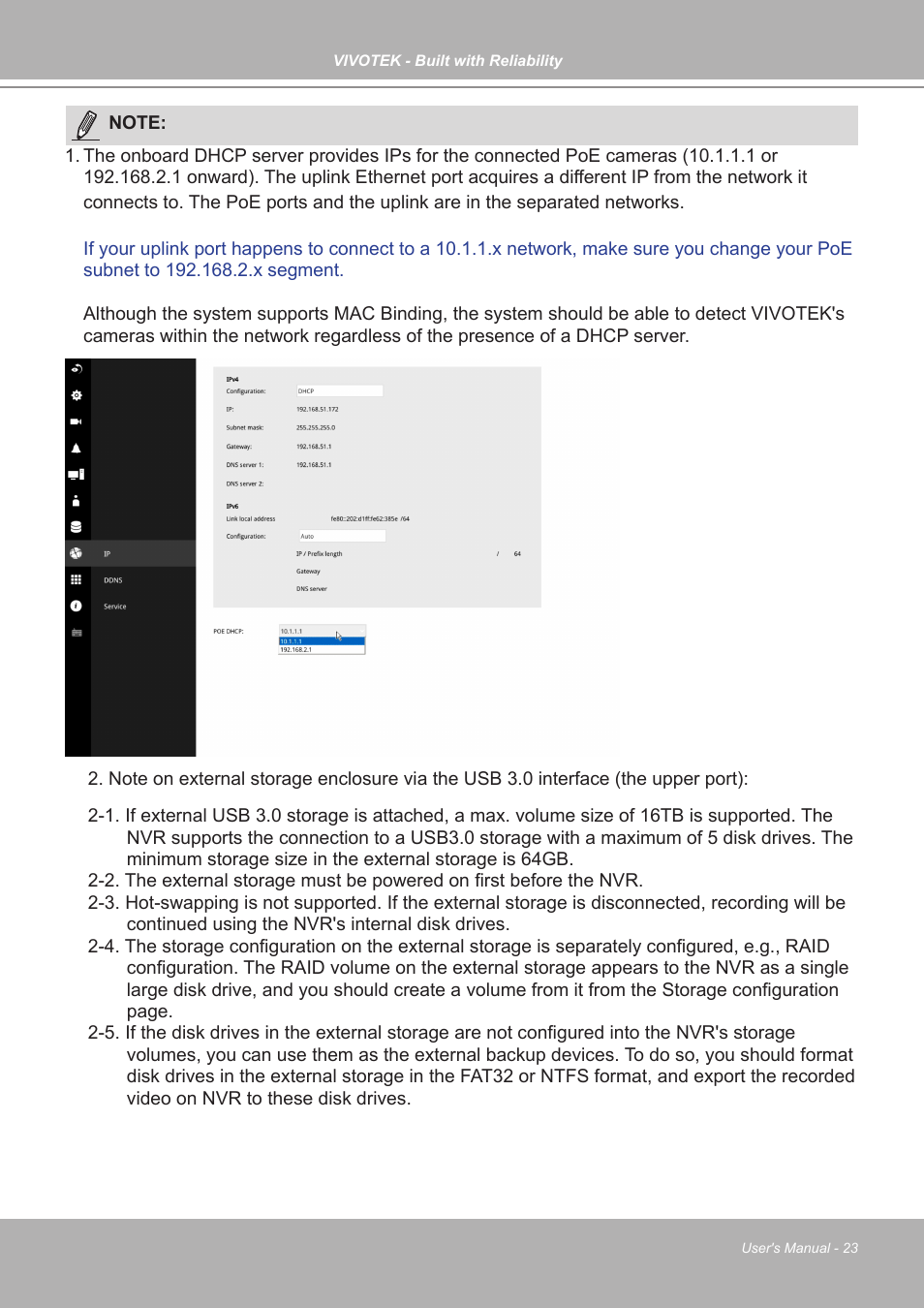 Vivotek ND9542P 32-Channel 4K UHD NVR (No HDD) User Manual | Page 23 / 197