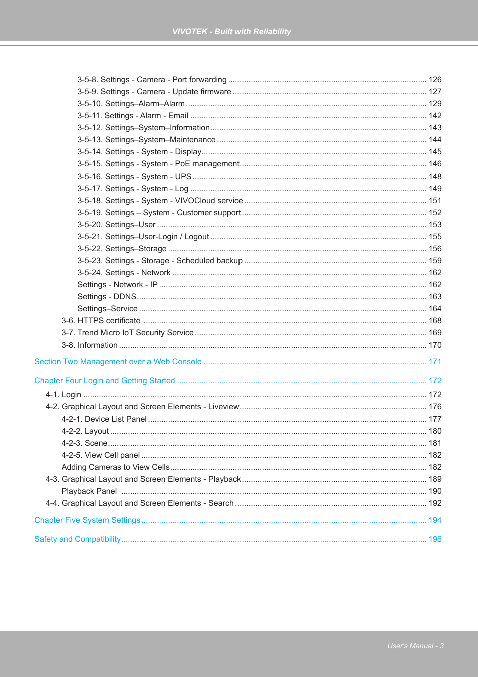 Vivotek ND9542P 32-Channel 4K UHD NVR (No HDD) User Manual | Page 3 / 197