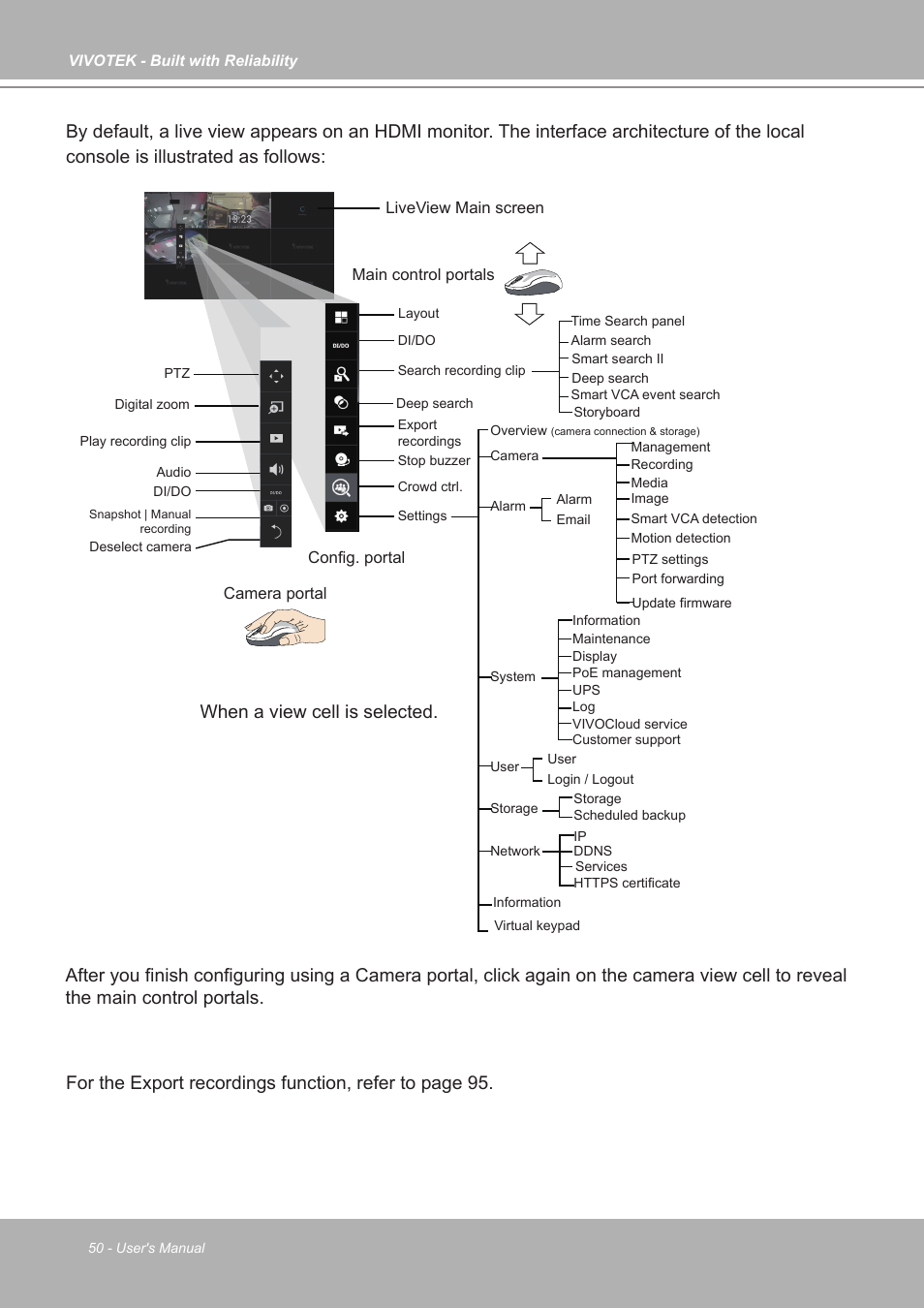 Vivotek ND9542P 32-Channel 4K UHD NVR (No HDD) User Manual | Page 50 / 197