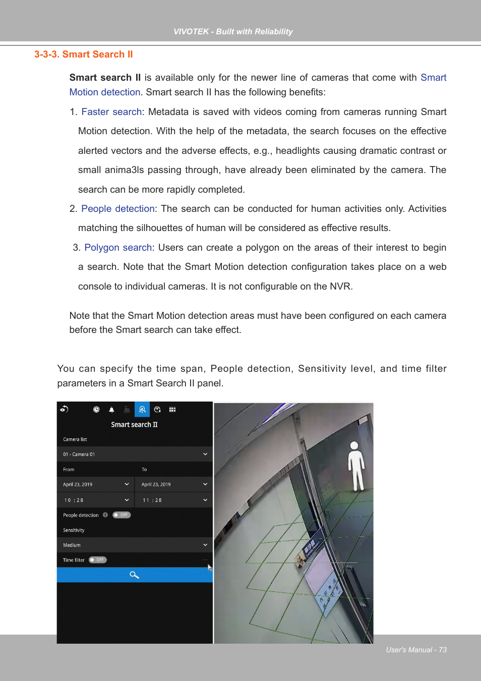 3-3. smart search ii | Vivotek ND9542P 32-Channel 4K UHD NVR (No HDD) User Manual | Page 73 / 197