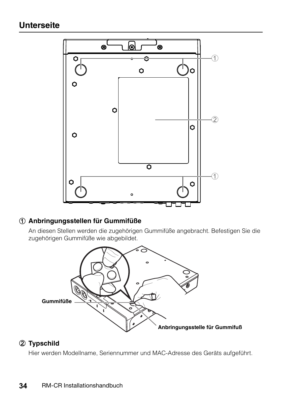 Unterseite | Yamaha RM-CR Remote Conference Processor with Dante User Manual | Page 34 / 208