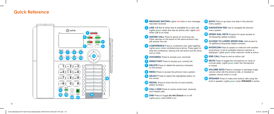 Quick reference | ooma Telo VoIP Phone System with DP1-T Wireless Desk Phone (Black) User Manual | Page 4 / 16